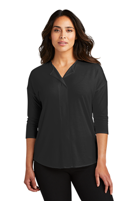 Port Authority Ladies Concept 3/4 Sleeve Soft Split Neck Top