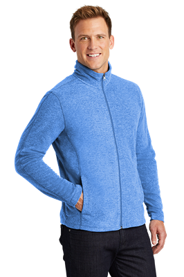Port Authority Heather Microfleece Full-Zip Jacket