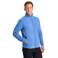 Port Authority Heather Microfleece Full-Zip Jacket
