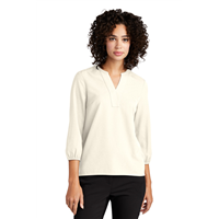 Mercer+Mettle Womens Stretch Crepe 3-4-Sleeve Blouse