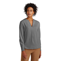 Brooks Brothers Womens Open-Neck Satin Blouse